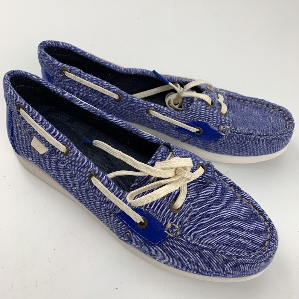 SPERRY Top Sider Blue Mixed Media Boat Shoes Flats Womens Size 10